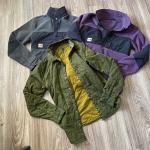 3 men’s the north face jackets Davenport style snap button down